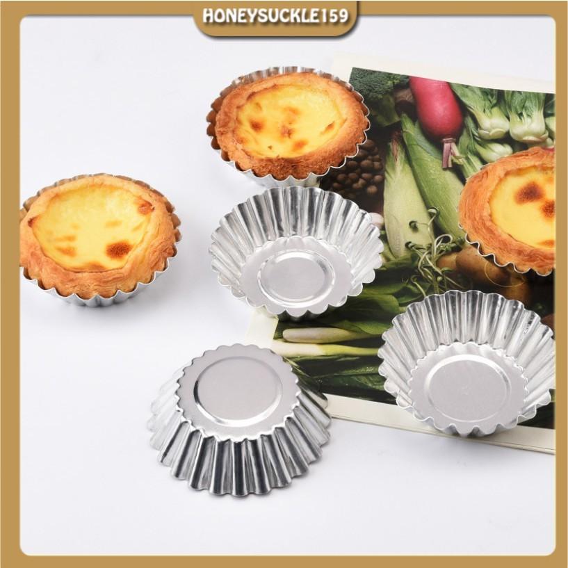 Bộ 5 Khuôn Tart Làm Bánh Trứng Nhôm 7cm