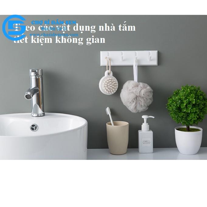 Thanh treo đồ 4 móc gấp gọn dán tường,tủ quần áo, nhà bếp, nhà tắm siêu tiện lợi