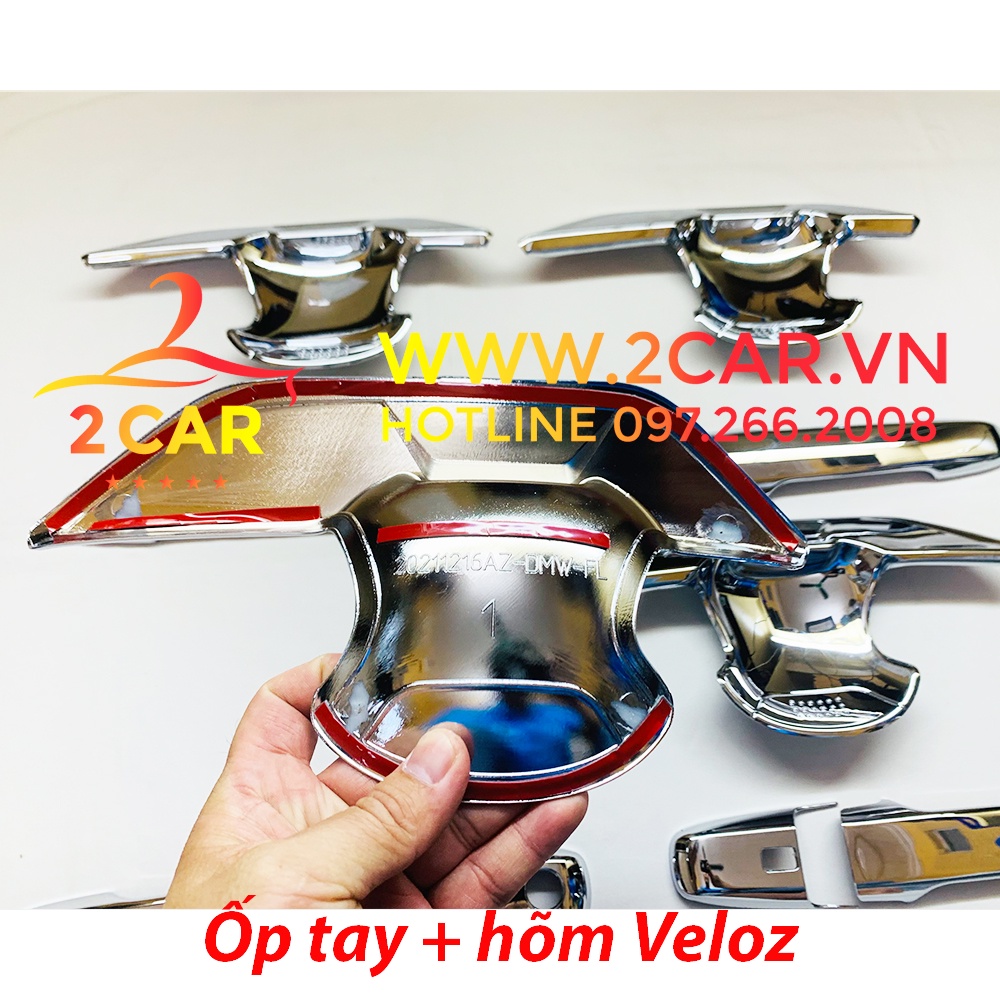 Ốp Tay nắm, Hõm Cửa Xe TOYOTA VELOZ 2022 2023 Mạ Crom cao cấp