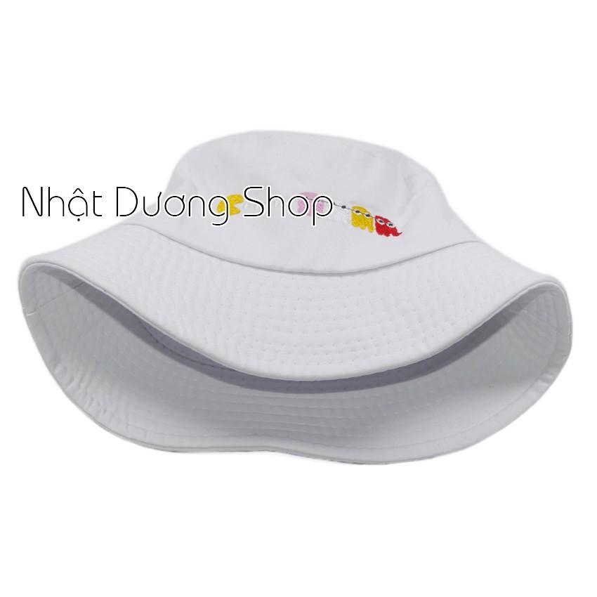 Mũ tai bèo bucket bạch tuộc - Trắng chất liệu Cotton thoáng mát và phù hợp với su thế giới trẻ