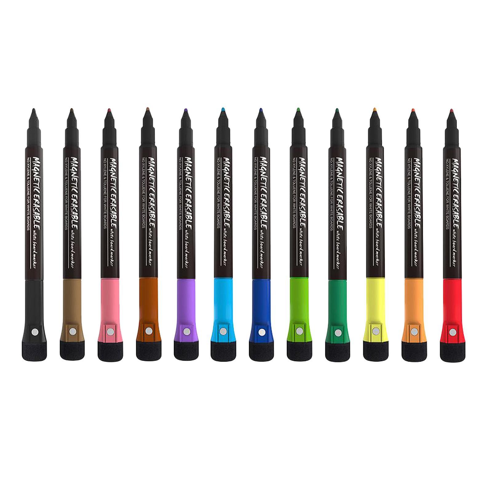 12x Erase Whiteboard Mirror Glass Markers Pen Fine Tip Long Lasting