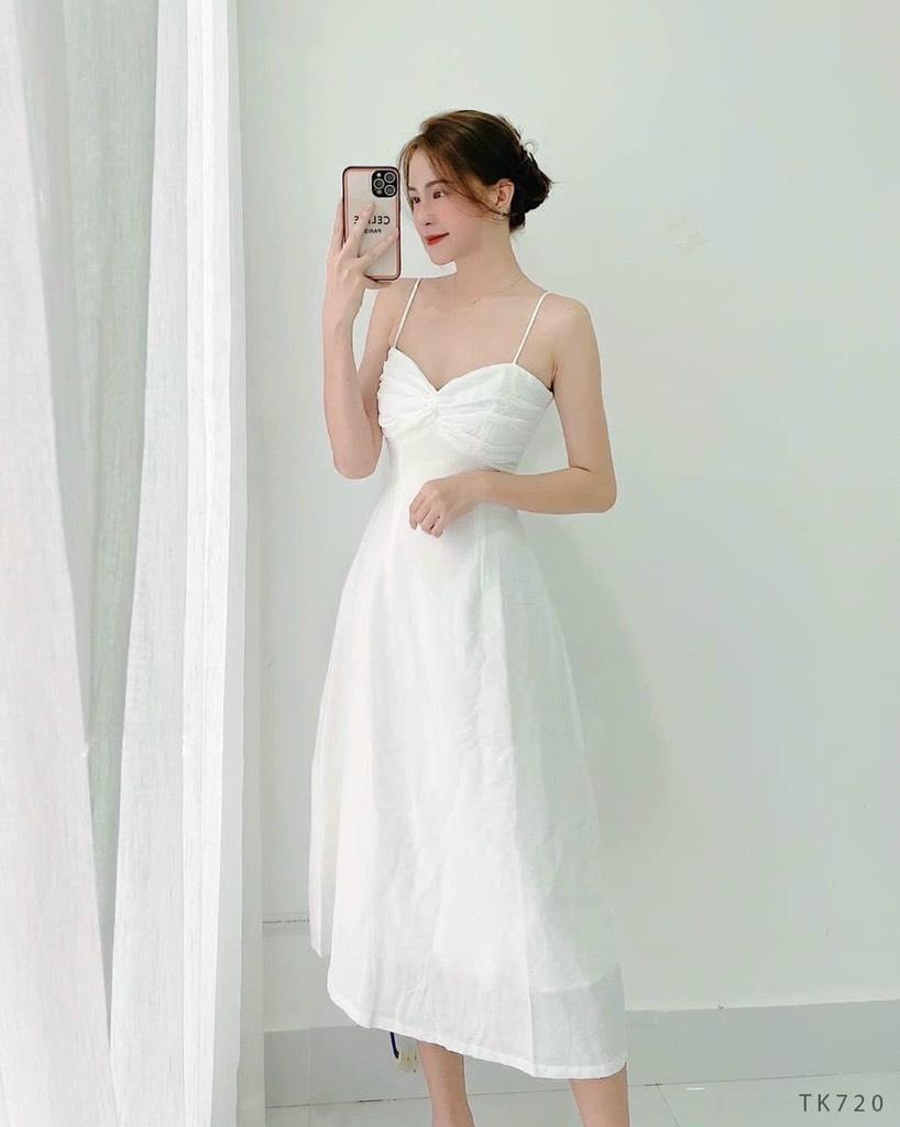 ĐẦM MIDI 2 DÂY XOẮN NGỰC 12178