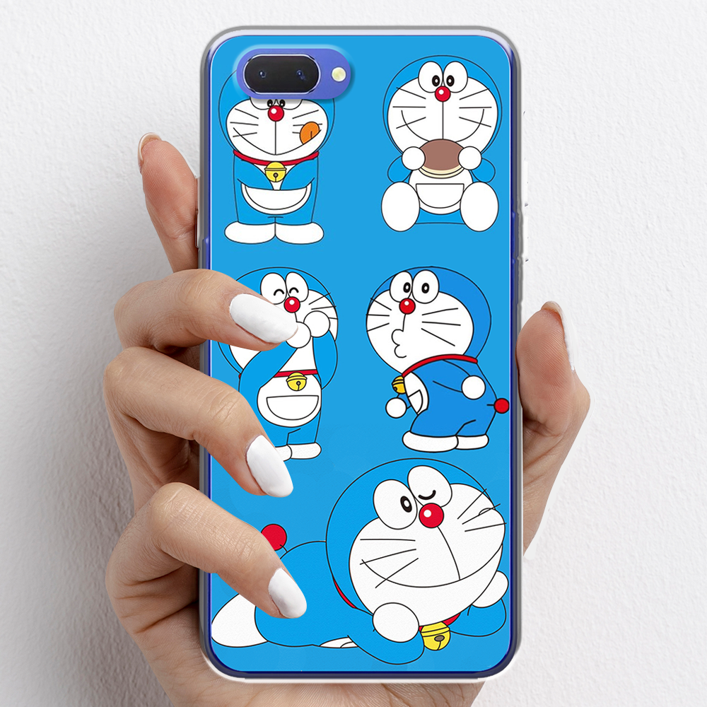 Ốp lưng cho Oppo A3s, Oppo A5s nhựa TPU mẫu Doraemon ham ăn