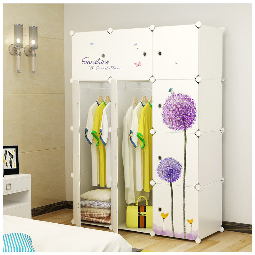 Tủ nhựa lắp ghép trắng decal bồ công anh
