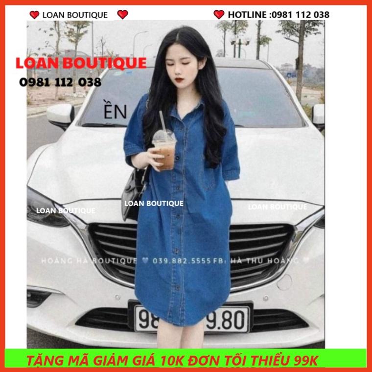 VÁY JEAN SUÔNG VẠT BẦU phom rộng basic dễ mặc -