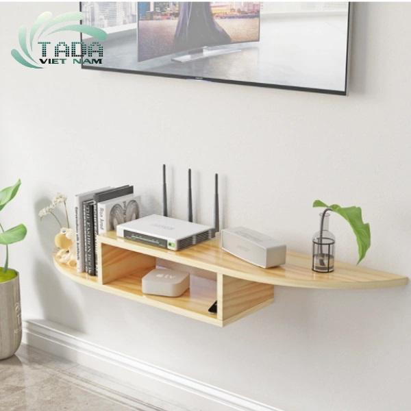 Kệ tivi treo tường trang trí để đồ nhỏ gọn đa năng gỗ thông tự nhiên