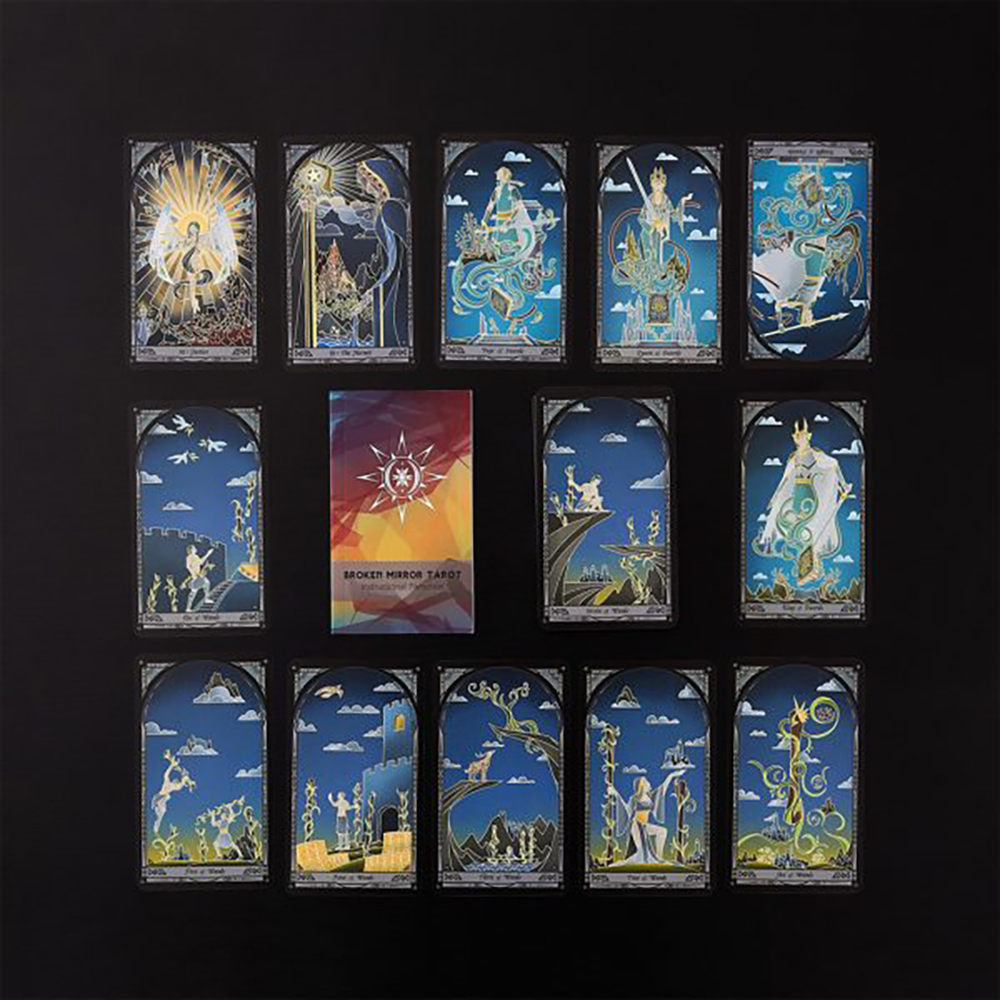 Bộ Bài Broken Mirror Tarot 78 Lá Bài 7x12 Cm Tặng Đá Thanh Tẩy