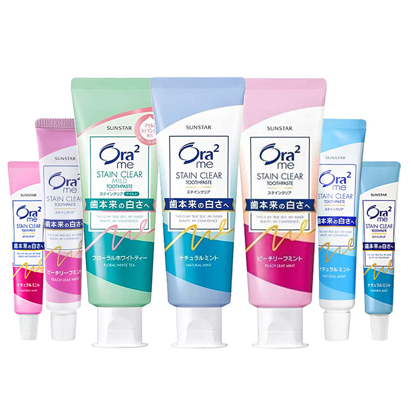 Kem đánh răng Ora2 me Stain Clear răng trắng bóng, hơi thở thơm mát / ngừa sâu răng Nhật Bản 140g