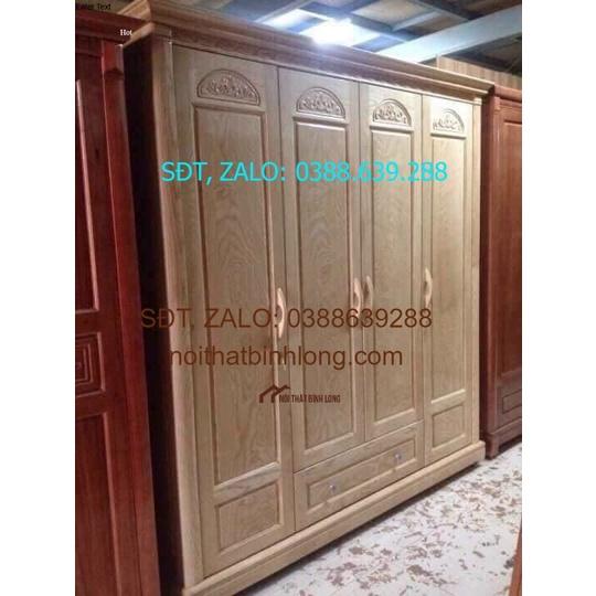 Tủ quần áo gỗ sồi 4 cánh