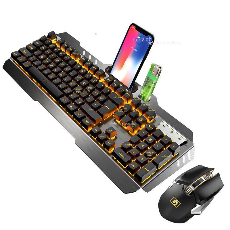 Bộ bàn phím và chuột sạc không dây Xinmeng 670 phong cách mới nhất Bộ chuột phím phát sáng chơi game ebay Amazon