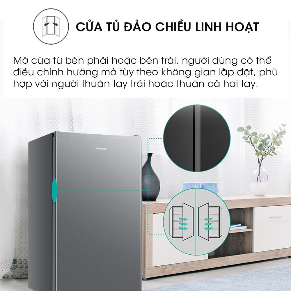 Tủ lạnh mini có ngăn đá Hisense 82 lít RR106D4EBN/RR106D4ESN Tiết kiệm điện, Trả Góp 0% - HÀNG CHÍNH HÃNG