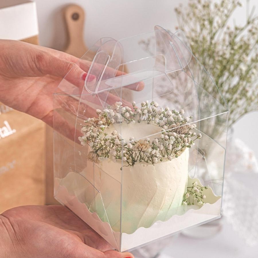 Hộp Đựng Bánh Kem Gato Sinh Nhật Mica Hình Vuông đáy 14x14 CM Phụ kiện Trang Trí Trong Suốt - HOPMIC141412