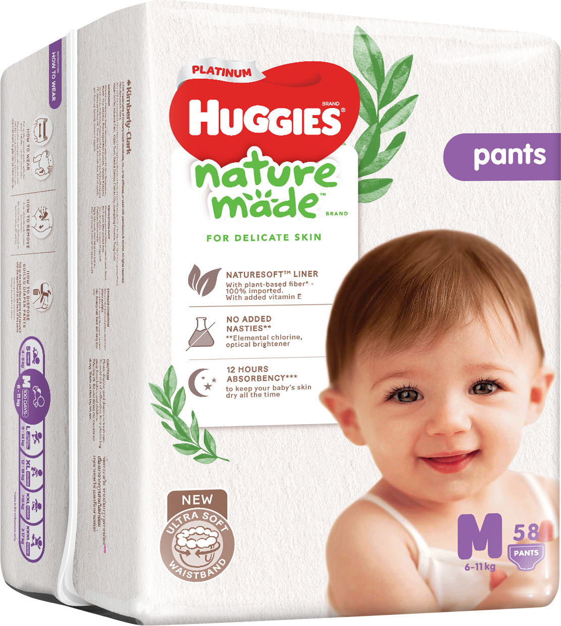 [NHẬP KHẨU] TÃ QUẦN HUGGIES NATUREMADE M58/L44/XL38/XXL26