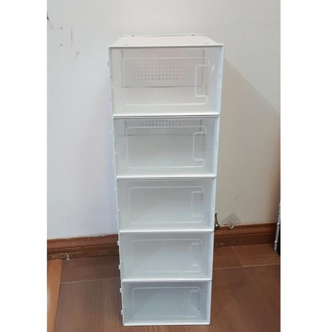 Combo 10 Hộp Đựng Giày Nắp Nhựa Cứng Trong Suốt Lắp Ráp Thông Minh Cỡ Lớn - Hộp Giày Mới