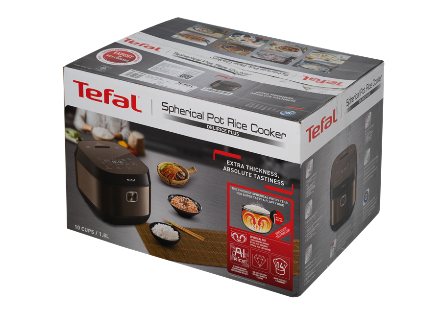 Nồi cơm điện tử Tefal 1.8L - Lòng nồi siêu dày 4mm RK776968 - Thương hiệu Pháp - Hàng chính hãng