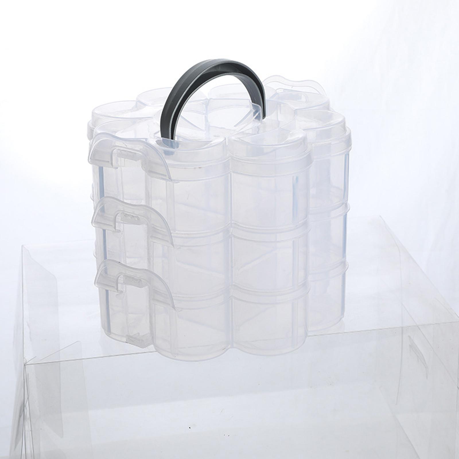 Clear Plastic Storage Box, Tool Box, Sewing Box Organizer, Multipurpose Organizer, Portable Handled Storage Case for Art Craft