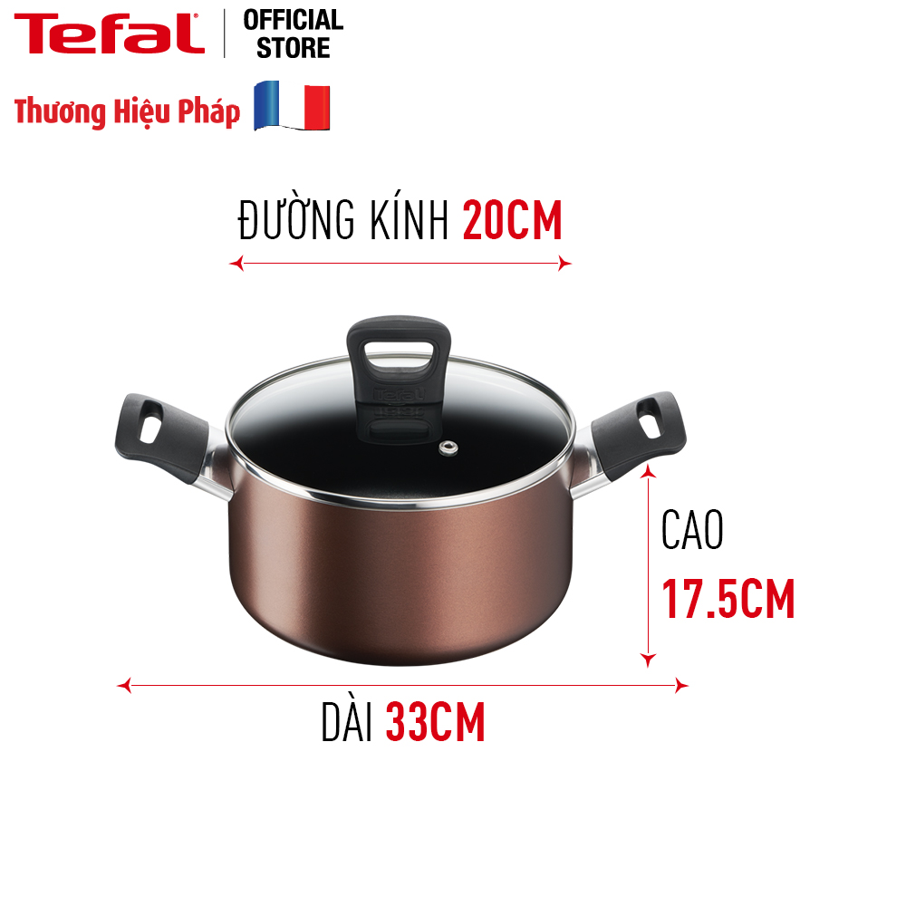 Bộ 3 nồi chảo chảo Tefal Day By Day, chảo chiên 24cm, chảo xào 28cm, nồi 20cm - Hàng chính hãng