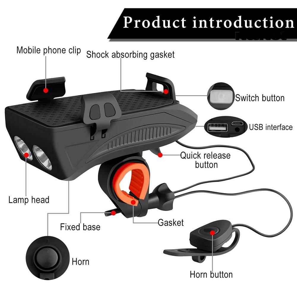 Bộ Đèn Led Gắn Ghi Đông Xe Đạp Tiện Dụng Kèm Phụ Kiện