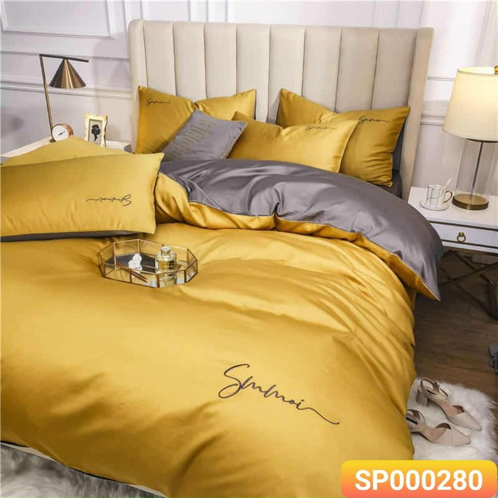 Bộ Chăn Ga Gối Lụa Tencel 40s/4 món đơn sắc nhập khẩu cao cấp