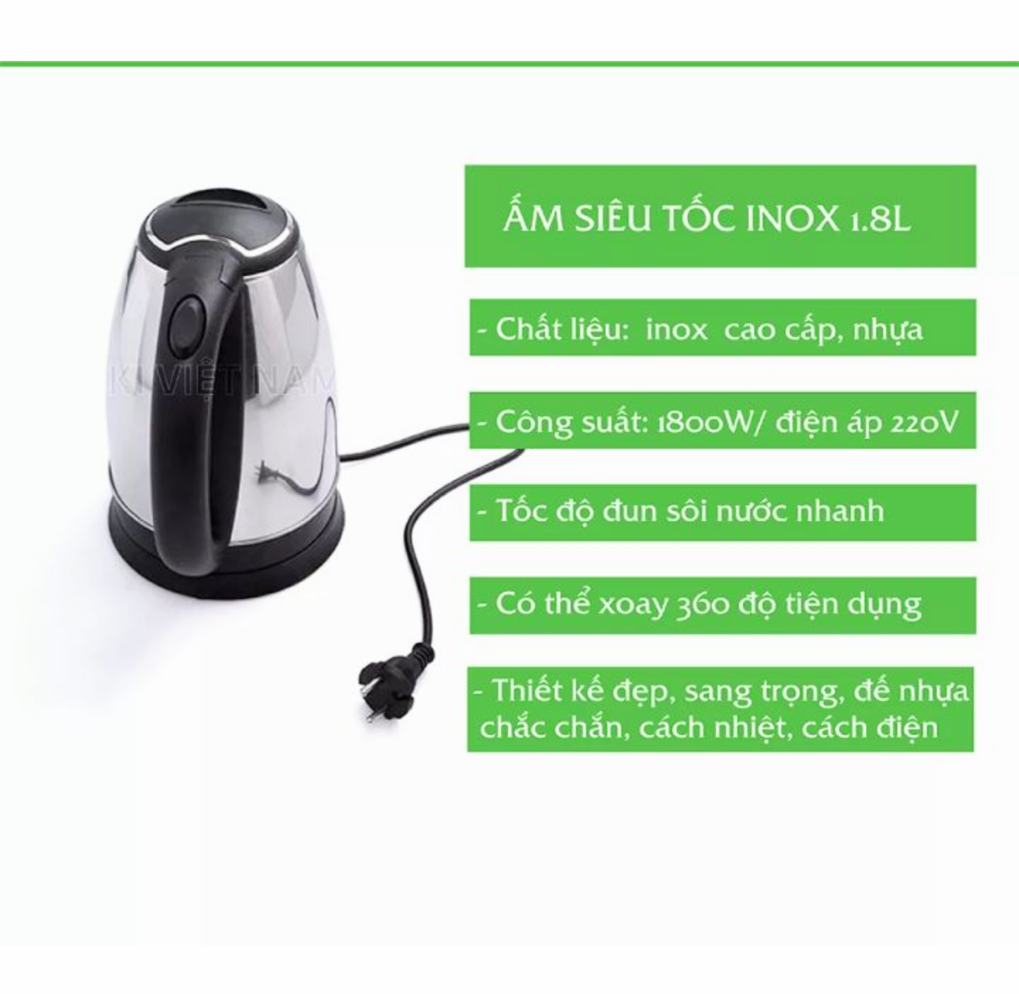 ẤM ĐUN NƯỚC SIÊU TỐC NẤU NƯỚC SIÊU NHANH TIỆN DỤNG HÀNG CAO CẤP