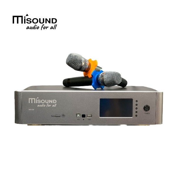 Amply Karaoke tích hợp 3 trong 1 - Misound MS100 - vang số, micro không dây - Hàng chính hãng