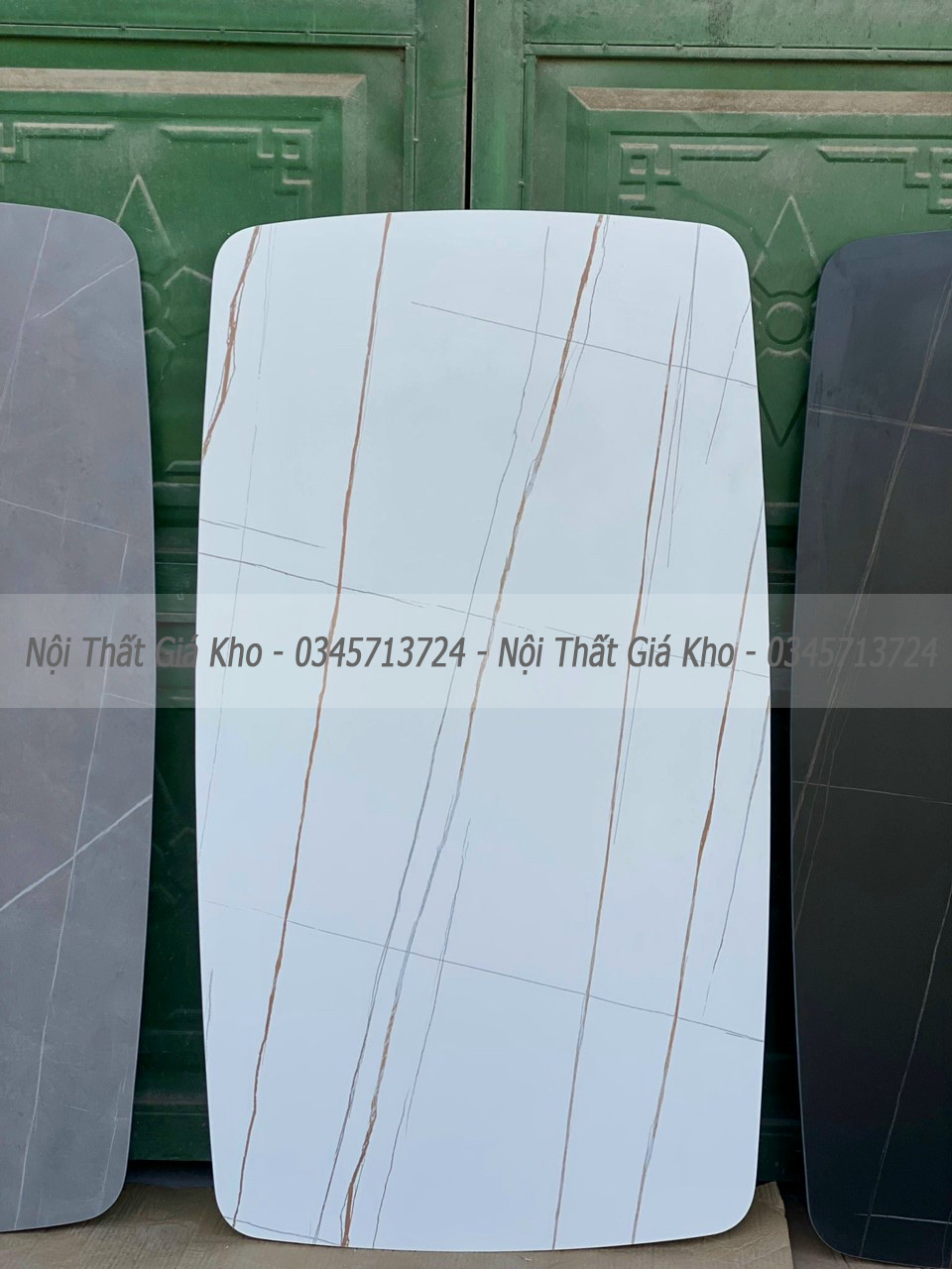 Bàn ăn mặt đá phiến chân chéo chữ X kết hợp ghế Loft trám