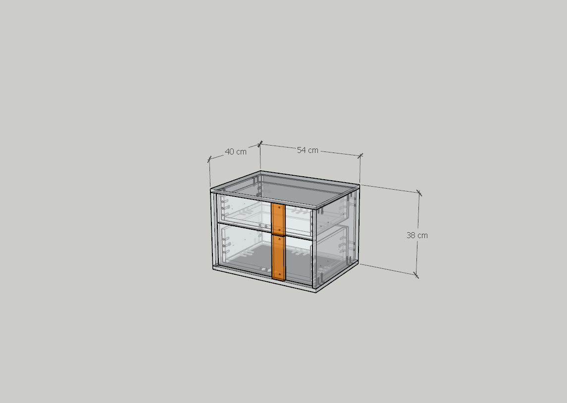 HAPPY FURNITURE , Táp đầu giường 2 ngăn kéo - SPACE, THK_280 , 54cm x 40cm x 38cm DxRxC