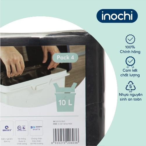 Lô túi rác tiện dụng Inochi - Soji 4 x 10L có quai cầm(gồm 4 cuộn)