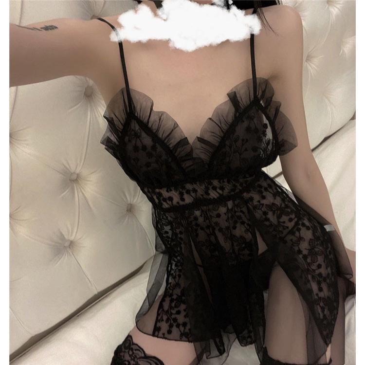 Váy ngủ ren bèo hoa dây sexy 1961