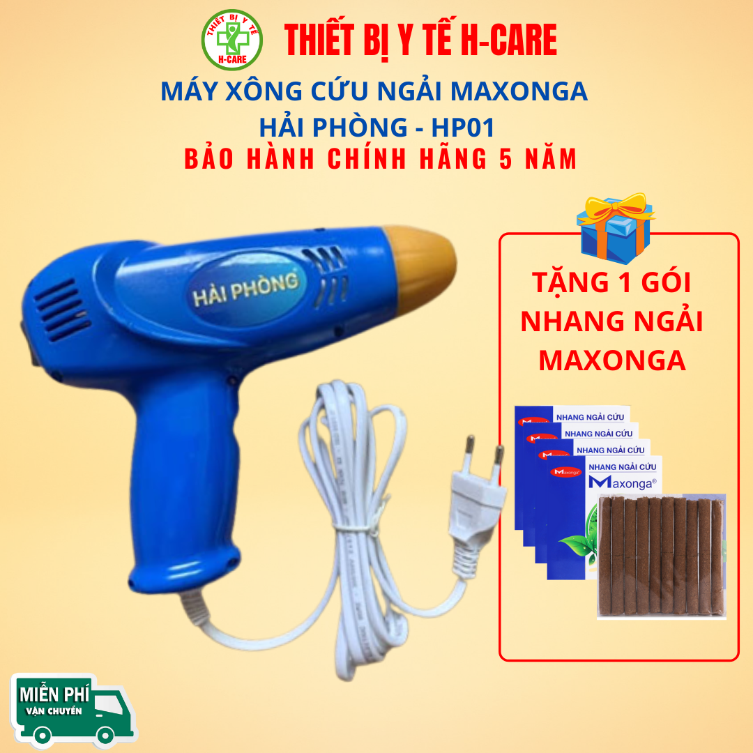 Máy xông ngải cứu Hải phòng HP01 hãng Maxonga, hơ điếu ngải theo phương pháp đông y cổ truyền, giảm đau cơ xương khớp (chất lượng tương đương nhưng giá rẻ hơn máy Khánh thiện) [TBYT HCare]