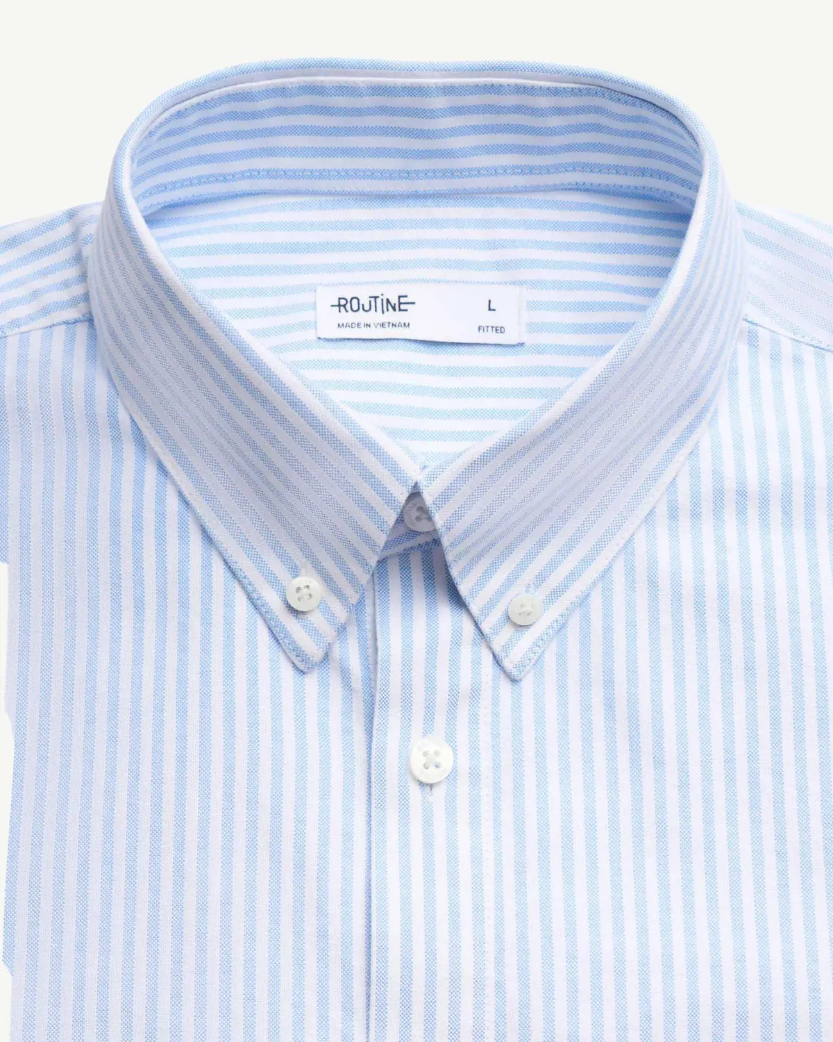 Áo sơ mi sọc ngắn tay vải oxford . Form Fitted - RT 10S25SHS001 | ROUTINE CÀ MAU