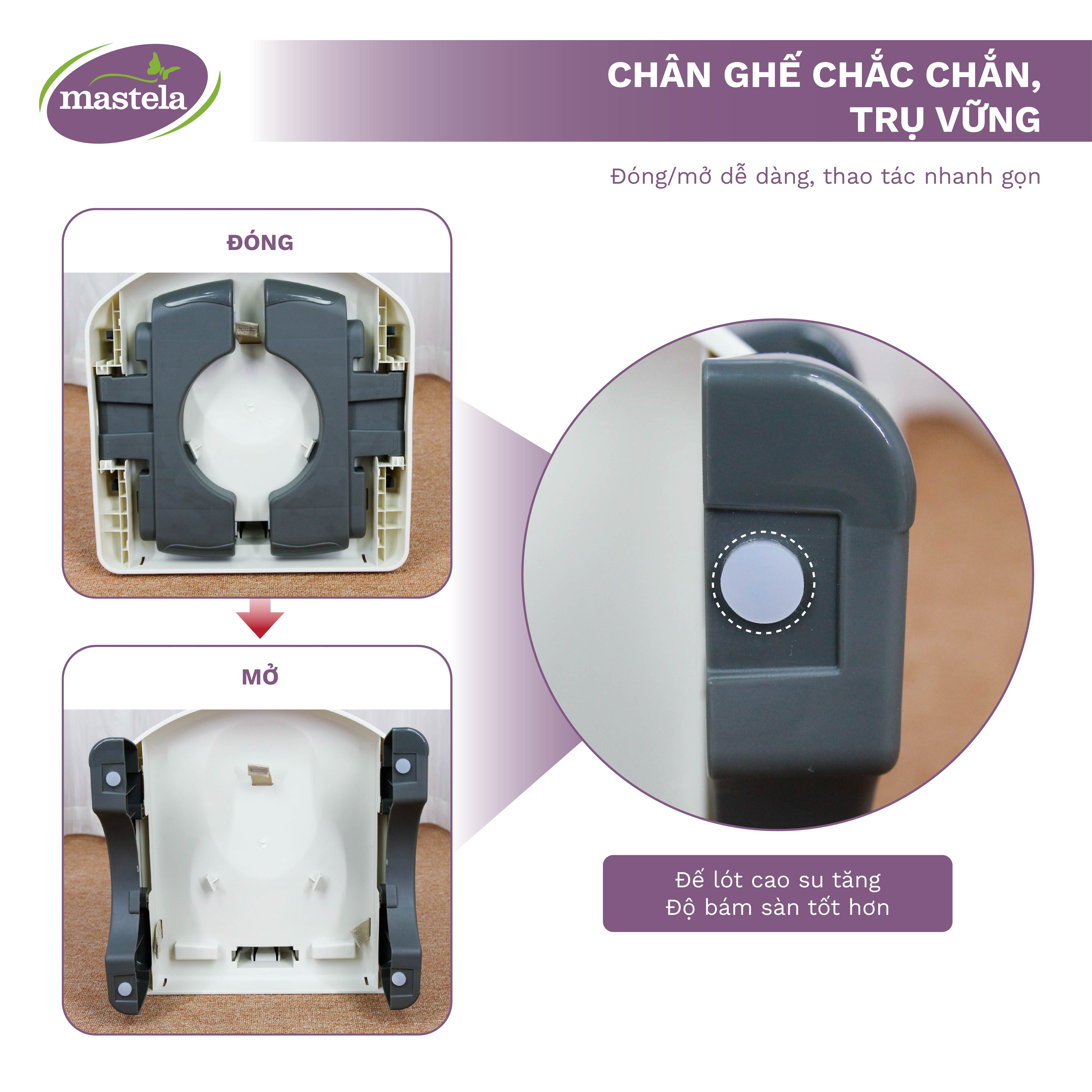 Ghế ăn dặm cho bé gập gọn và nâng hạ độ cao Mastela 7331 - Ghế tập ăn dặm cho bé đạt chuẩn ASTM Mỹ BPA Free