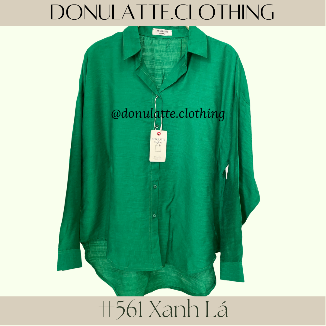 Áo sơ mi voan tơ nữ dáng fit dài tay kiểu dáng basic nhiều màu sắc - donulatte.clothing Colorful Shirt