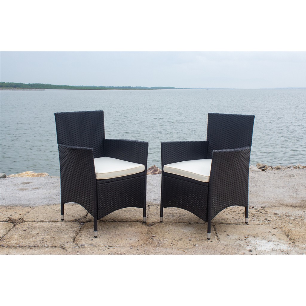 WEGO 2 ghế ngoài trời / Ghế ban công/ Ghế hồ bơi/ Ghế sân vườn // 2 Pcs Outdoor Furniture Rattan Chair for Outdoor Chair Garden Chair Balcony 2 Seater