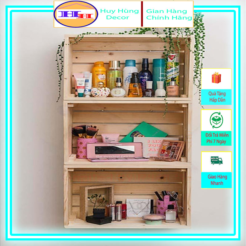 Thùng Gỗ Pallet Đa Năng/ Hộp Gỗ Thông Trang Trí++Size lớn: 40 x 30 x 20 cm+Size bé: 35 x 25 x 15 cm
