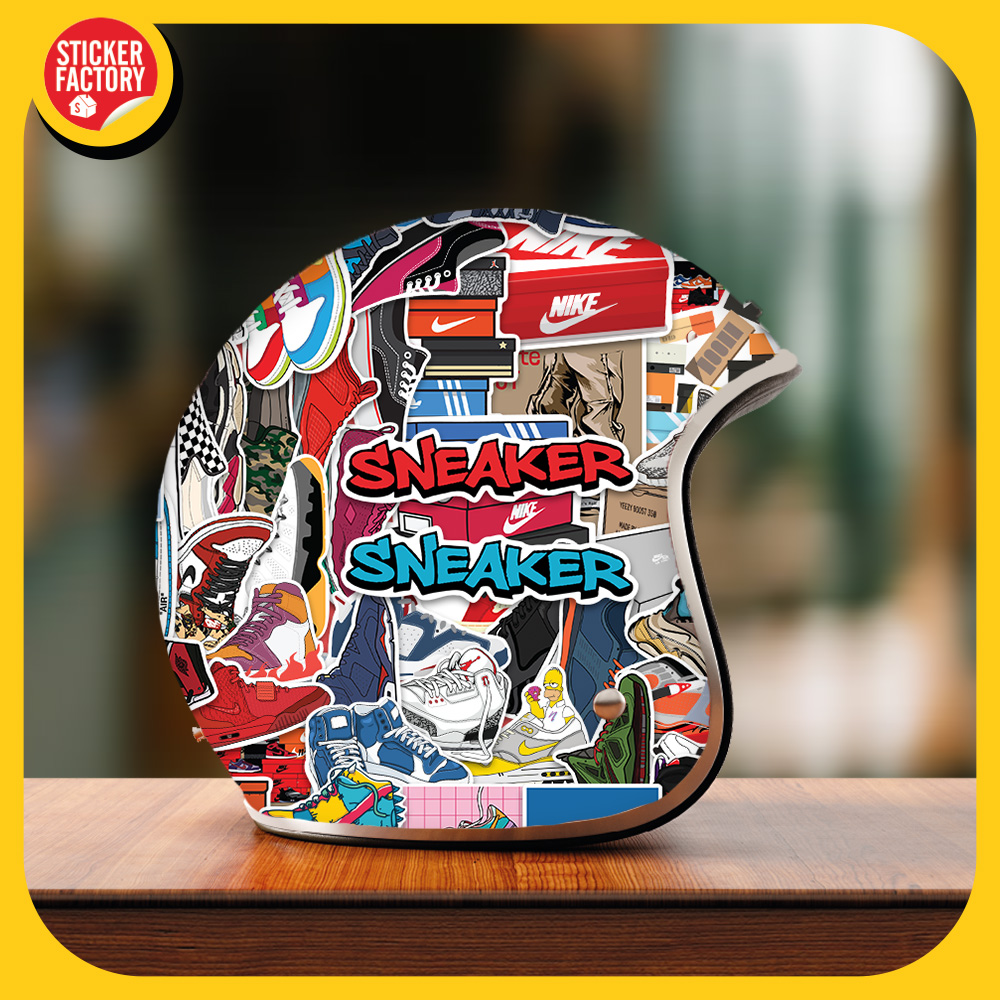 Sneaker - Set 100 sticker decal hình dán nón bảo hiểm, laptop, xe máy, ô tô - STICKER FACTORY