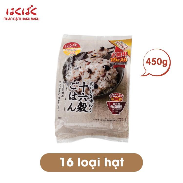 Combo 2 bịch Hạt 16 loạt HakuBaku Nhật Bản chính hãng - gói lớn 450gr/ bịch