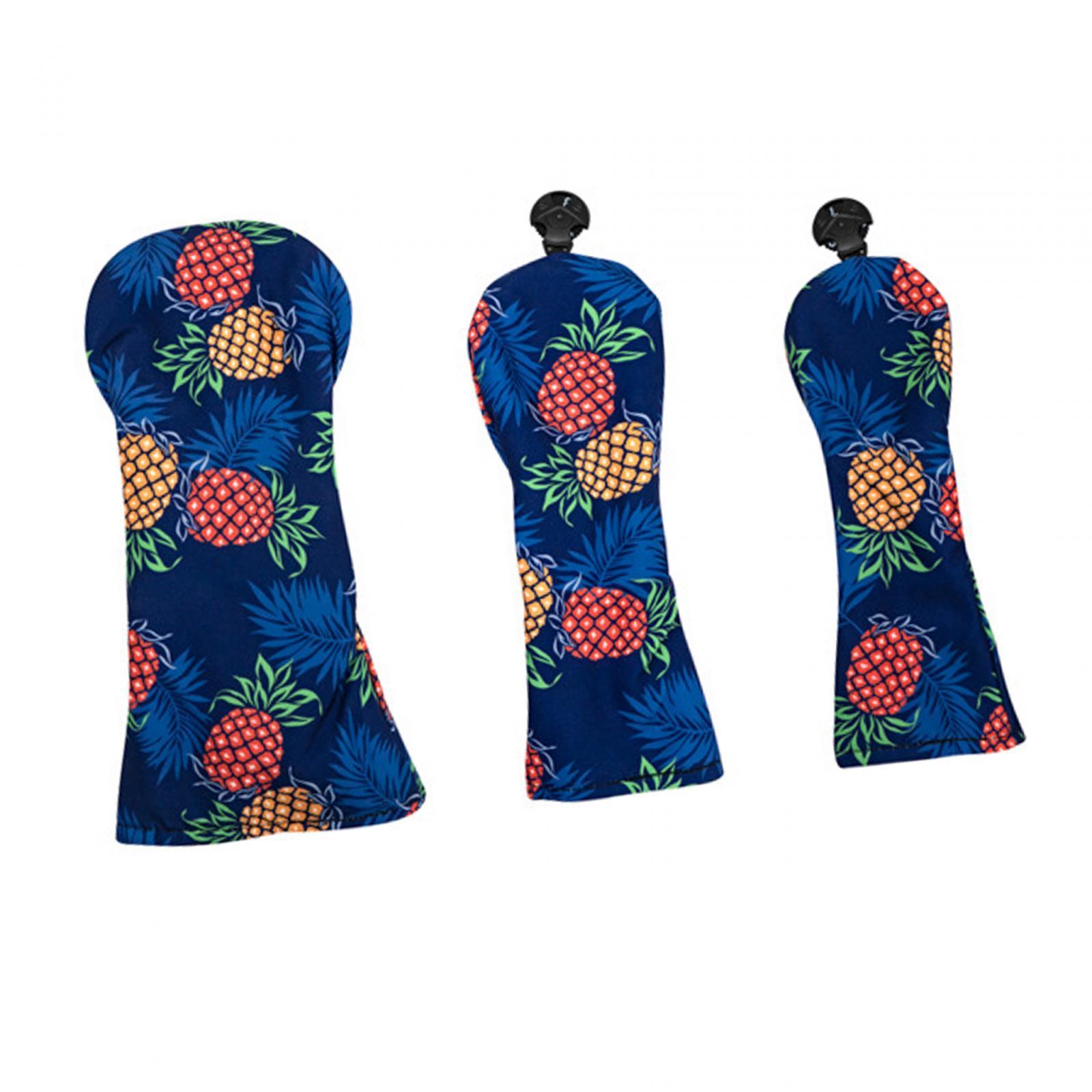 3x Golf Club Head Covers Golf Wood Covers with Tags Golf Cue Protect Case Durable Golf Wood Headcover Golf Fairway Wood Cover