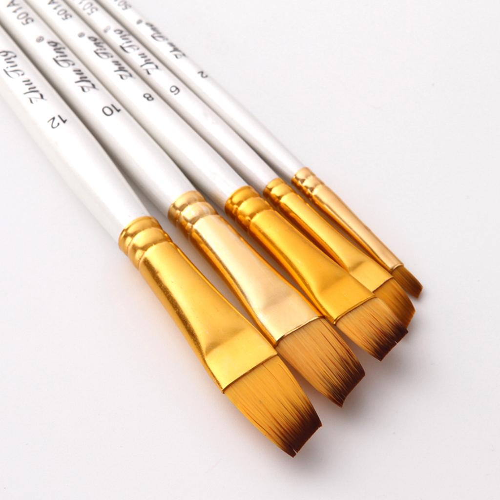 5 Nghệ Thuật Bút Lông Góc Cạnh Nghệ Sĩ Acrylic Tinh Dầu Vẽ Tranh Màu Nước Bàn Chải