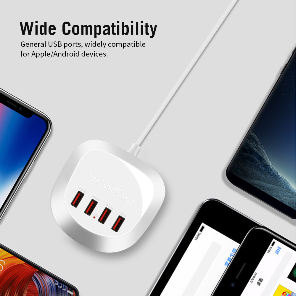 Bộ Bốn Cổng Sạc Nhanh USB WLX-T3 Cho Điện Thoại Di Động Máy Tính Xách Tay