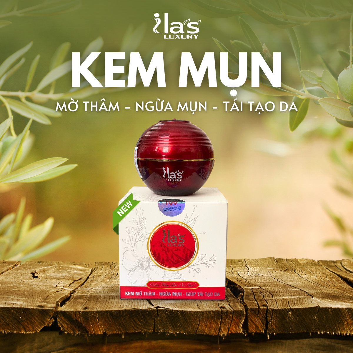 KEM TRỊ MỤN - MỜ THÂM SẸO – GIÚP TÁI TẠO DA ILA'S LUXURY CHÍNH HÃNG 16G