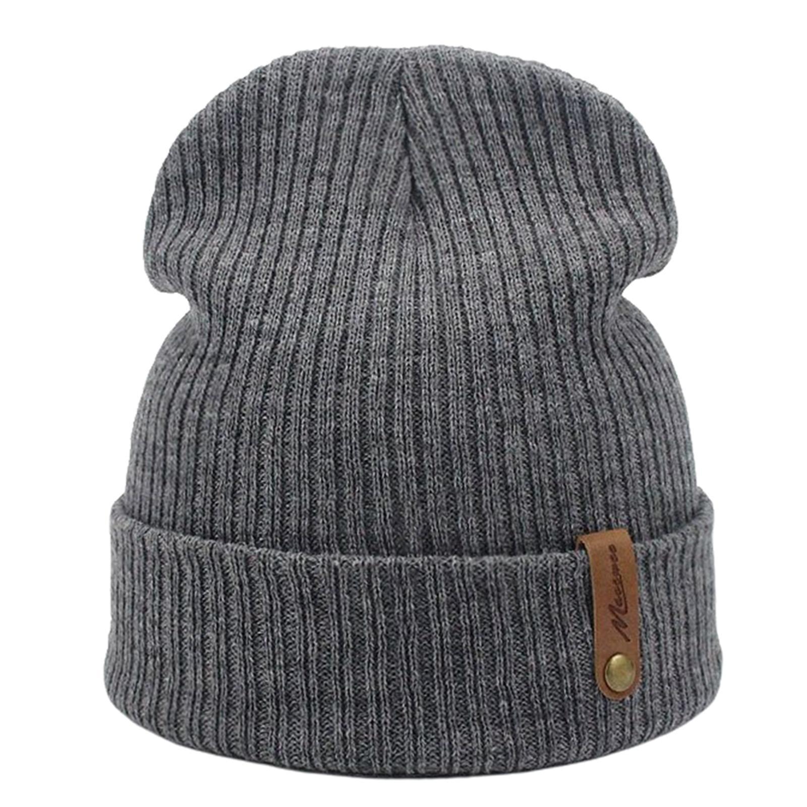 Winter Beanie Hat Slouchy Baggy Beanie Warm Thermal for Ski Black