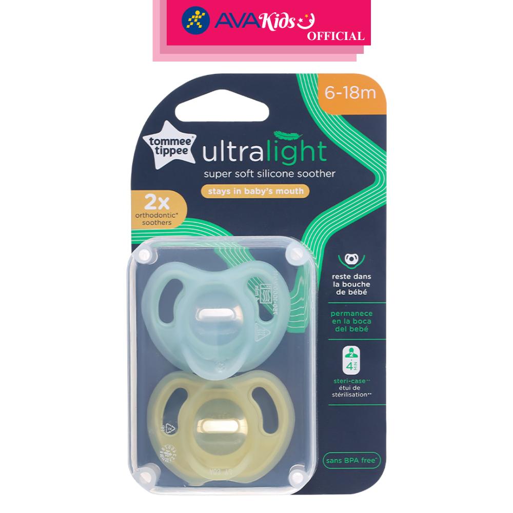 Bộ 2 ti ngậm Tommee Tippee siêu nhẹ Ultra Light (6 - 18 tháng) - Hàng Chính Hãng