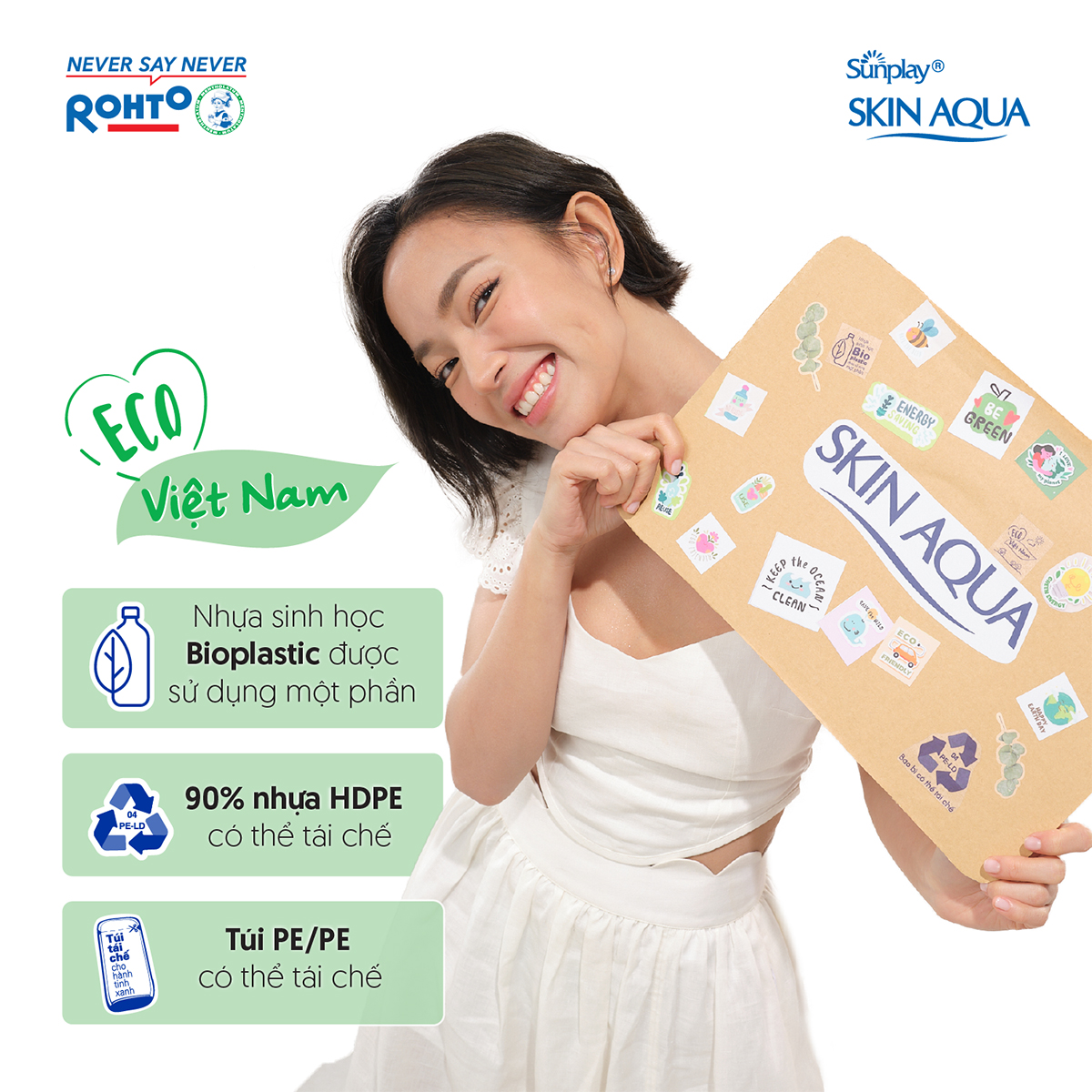 Kem chống nắng Skin Aqua cho da mụn, dạng sữa dùng hàng ngày Sunplay Skin Aqua Acne Clear Eco Việt Nam SPF 50, PA++++ 25g