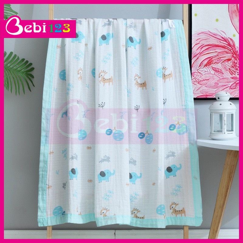 (Loại 1) Chăn, mền, khăn quấn, khăn tắm Organic viền 6 lớp sợi tre cao cấp cho bé (110x110cm)