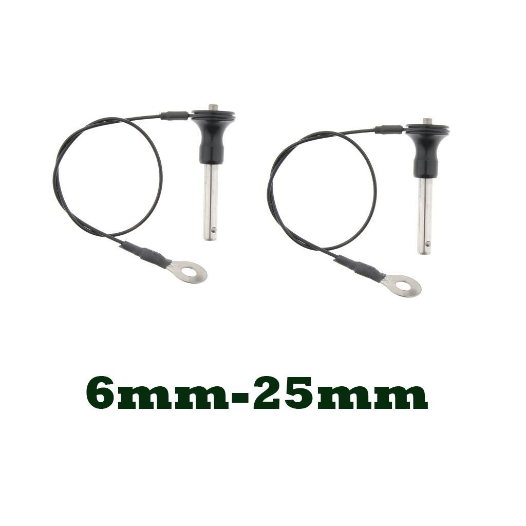 2x Ball Locking Quick Release Pin Push Button Fine 6mm 25mm