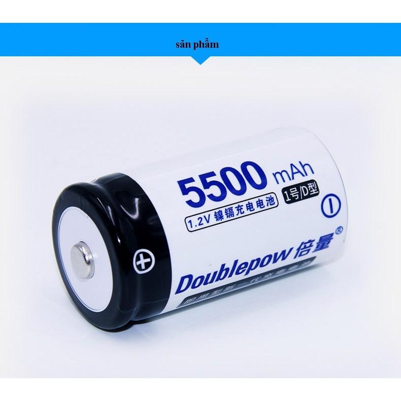 Sạc tự ngắt và 2 pin sạc cỡ Đại 5500mah Doublepow