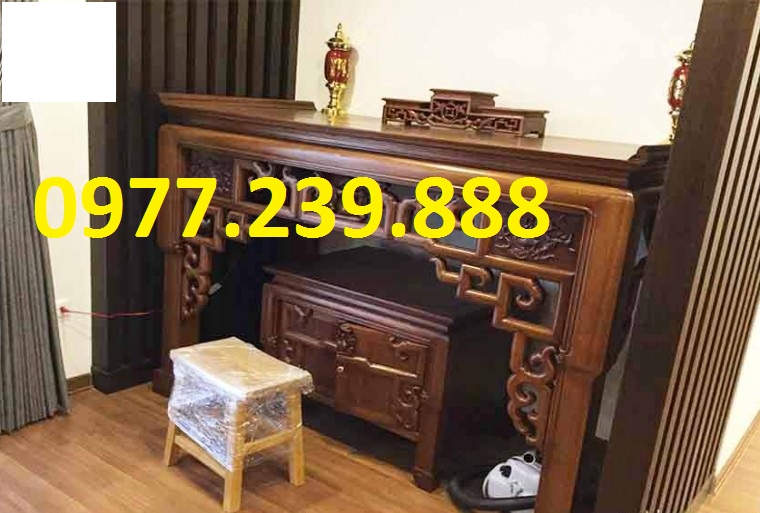 Bàn thờ chung cư gỗ gụ lào 153cm