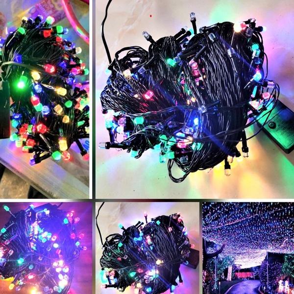 NHÁY LED KIM CƯƠNG NHIỀU MÀU/ 1 MÀU VÀNG- DÀI 10M/ 20M/ 50M- TRANG TRÍ CÂY THÔNG NOEL/ GIÁNG SINH/ QUẤN CÂY