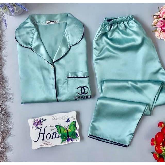 Đồ bộ pijama phi lụa loại 1 - tay ngắn quần dài